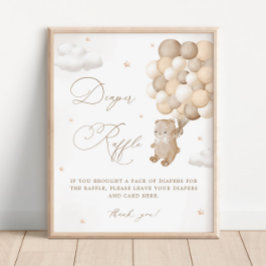 Teddy Bear Brown Babydusche Windelwindeln Poster