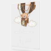 Teddy Bear, Brown Balloon, Erster Geburtstag Willk Acrylschild (Winkel)