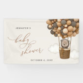 Teddy Bear, Brown Balloons, Babydusche Willkommen Banner (Horizontal)