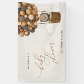 Teddy Bear, Brown Balloons, Babydusche Willkommen Banner (Vertikal)