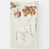 Teddy Bear, Brown Balloons, Babydusche Willkommen Banner (Vertikal)