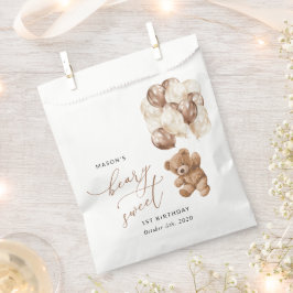 Teddy Bear, Brown Balloons, erster Geburtstag Geschenktütchen