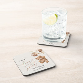 Teddy Bear, Brown Balloons, erster Geburtstag Getränkeuntersetzer