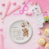 Teddy Bear, Brown Balloons, erster Geburtstag Pappteller (Party)