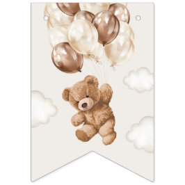Teddy Bear, Brown Balloons, erster Geburtstag Wimpelkette