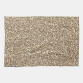 Teddy Bear Brown Gold Glitzer         Geschirrtuch (Horizontal)