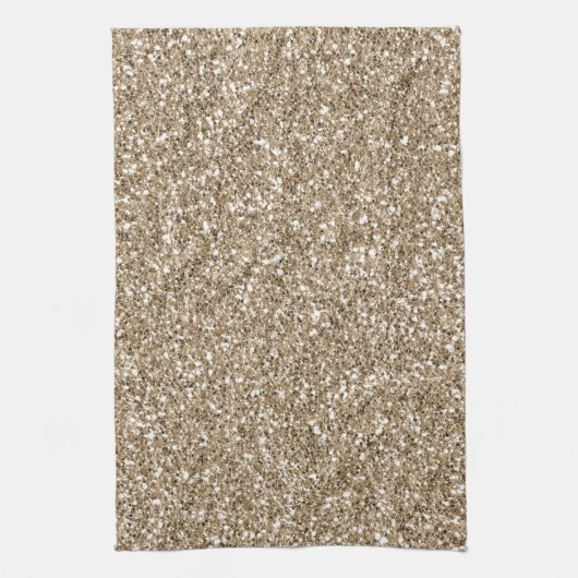 Teddy Bear Brown Gold Glitzer         Geschirrtuch (Vertikal)