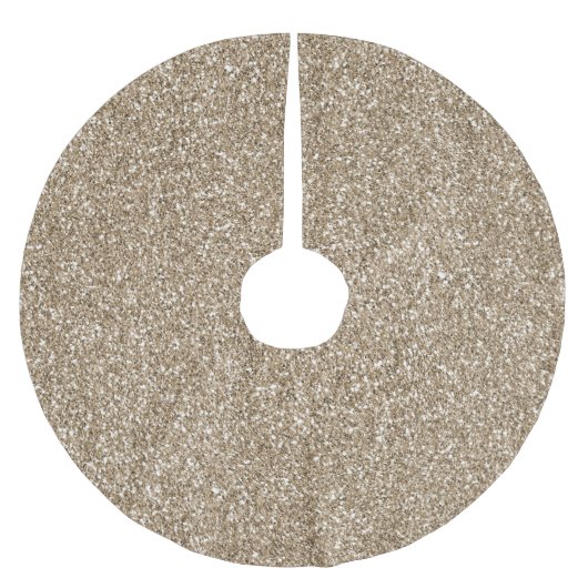 Teddy Bear Brown Gold Glitzer Polyester Weihnachtsbaumdecke (Vorderseite)