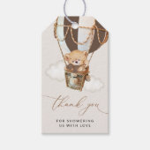 Teddy Bear, Brown Hot Air Ballon, Babydusche Geschenkanhänger (Vorderseite)