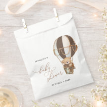 Teddy Bear, Brown Hot Air Ballon, Babydusche