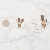 Teddy Bear, Brown Hot Air Ballon, Babydusche Konfetti (Vorderseiten)