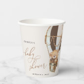 Teddy Bear, Brown Hot Air Ballon, Babydusche Pappbecher (Vorderseite)