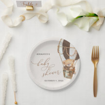 Teddy Bear, Brown Hot Air Ballon, Babydusche