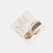 Teddy Bear, Brown Hot Air Ballon, Babydusche Serviette (Ecke)