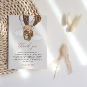 Teddy Bear, Brown Hot Air Ballon, erster Geburtsta Dankeskarte