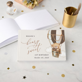 Teddy Bear, Brown Hot Air Ballon, erster Geburtsta Gästebuch