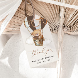 Teddy Bear, Brown Hot Air Ballon, erster Geburtsta Geschenkanhänger