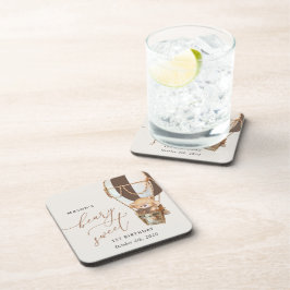 Teddy Bear, Brown Hot Air Ballon, erster Geburtsta Getränkeuntersetzer