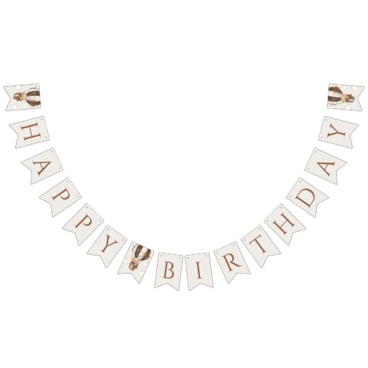 Teddy Bear, Brown Hot Air Ballon, erster Geburtsta Wimpelkette (Alle)