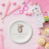 Teddy Bear Brown und Blue Baby Dusche Pappteller (Party)