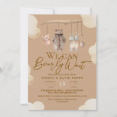 Teddy Bear Brown Woodland Baby Shower Invitation Einladung (Vorderseite)