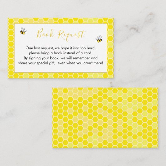 Teddy Bear Bumblebee Book Request Card Begleitkarte (Vorne/Hinten)