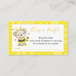 Teddy Bear Bumblebee Diaper Raffle Card Begleitkarte