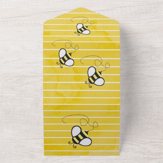 Teddy Bear Bumblebee Honey Babydusche All In One Einladung (Außenbereich)