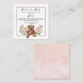 Teddy Bear Butterfly Babydusche Buchanfrage Begleitkarte (Vorne/Hinten)