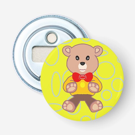 Teddy Bear Button Flaschenöffner (Vorderseite)