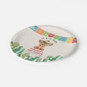 Teddy Bear Cactus Boy Baby Shower Fiesta Pappteller (Schrägansicht)