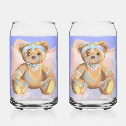 Teddy Bear Can Glass Trinkbehälter Dosenglas (Vorderseite)