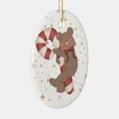 Teddy Bear Candy Cane Keramikornament (Rechts)