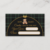 Teddy Bear Candy Guessing Game Ballot Card Green Begleitkarte (Vorderseite)