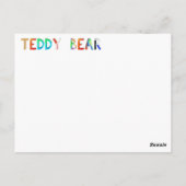 Teddy Bear Card Postkarte (Rückseite)