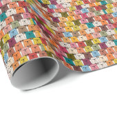 Teddy Bear Cartoon Geschenkpapier (Rolleneckpunkt)