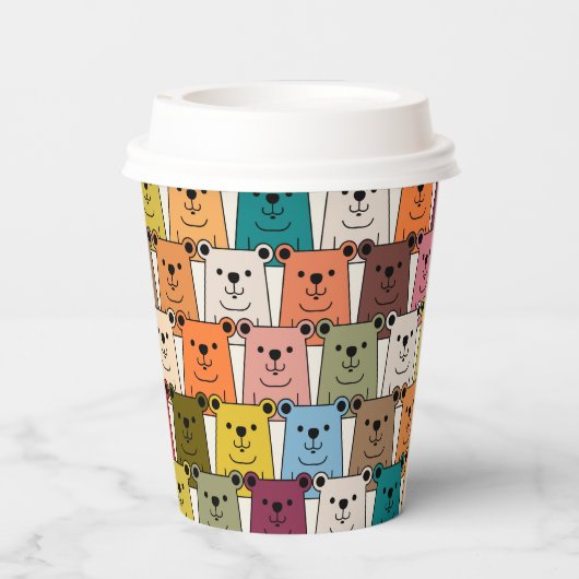 Teddy Bear Cartoon Pappbecher (Rückseite)