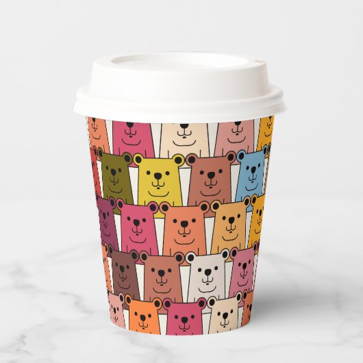 Teddy Bear Cartoon Pappbecher (Vorderseite)