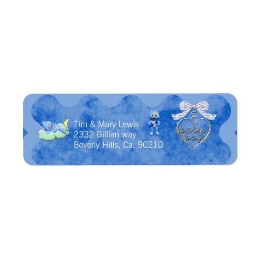 Teddy Bear Charm Boy Blue Baby Dusche (Vorne)