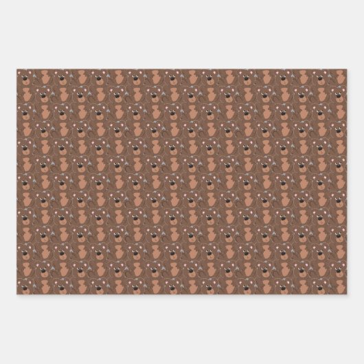 Teddy Bear Childrens animiert Geschenkpapier Set (Vorderseite)