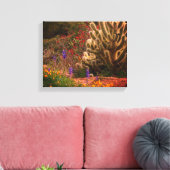 Teddy Bear Cholla Cactus Wildblumen Desert Scene Leinwanddruck (Insitu (Wohnzimmer))