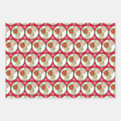 Teddy Bear Christmas 3 Koordination Geschenkpapier Set (Vorderseite 3)