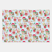Teddy Bear Christmas 3 Koordination Geschenkpapier Set (Vorderseite)