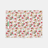 Teddy Bear Christmas Add Name Baby Fleecedecke (Vorderseite (Horizontal))