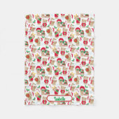 Teddy Bear Christmas Add Name Baby Fleecedecke (Vorderseite)