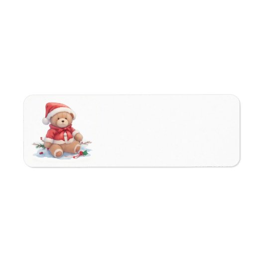 Teddy Bear Christmas Address Labels (Vorne)