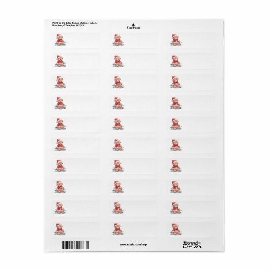 Teddy Bear Christmas Address Labels (Vorne)