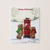 Teddy Bear Christmas Card Puzzle (Vertikal)