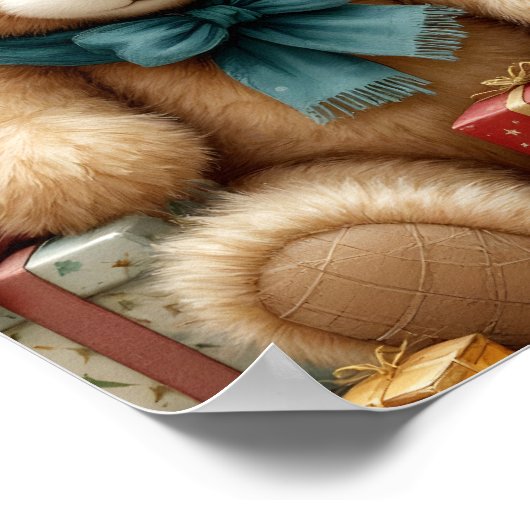 Teddy Bear Christmas Digital Poster (Ecke)