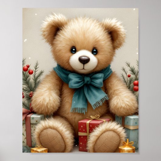 Teddy Bear Christmas Digital Poster (Vorne)